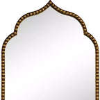 HomeRoots 36 Gold Metal Beaded Arch Framed Accent Mirror