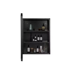 24 x 16 Inch Black Wall-mounted Rounded Rectangular Wrought Iron Framed Medicine Cabinet Mirror Cabinet For Bathroom