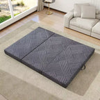 Dyonery Tri Folding Mattress 6 Inch Queen Memory Foam Trifold Mattress Foldable Washable Cover& Storage Bag Space-Saving for Guest, Pet