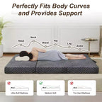 Dyonery Tri Folding Mattress 6 Inch Queen Memory Foam Trifold Mattress Foldable Washable Cover& Storage Bag Space-Saving for Guest, Pet