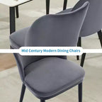 Dining Chairs, Upholstered Fabric Dining Room Side Chairs, Chair for Dining Table with Padded Seat and Wood Legs-Modern Dining Chairs