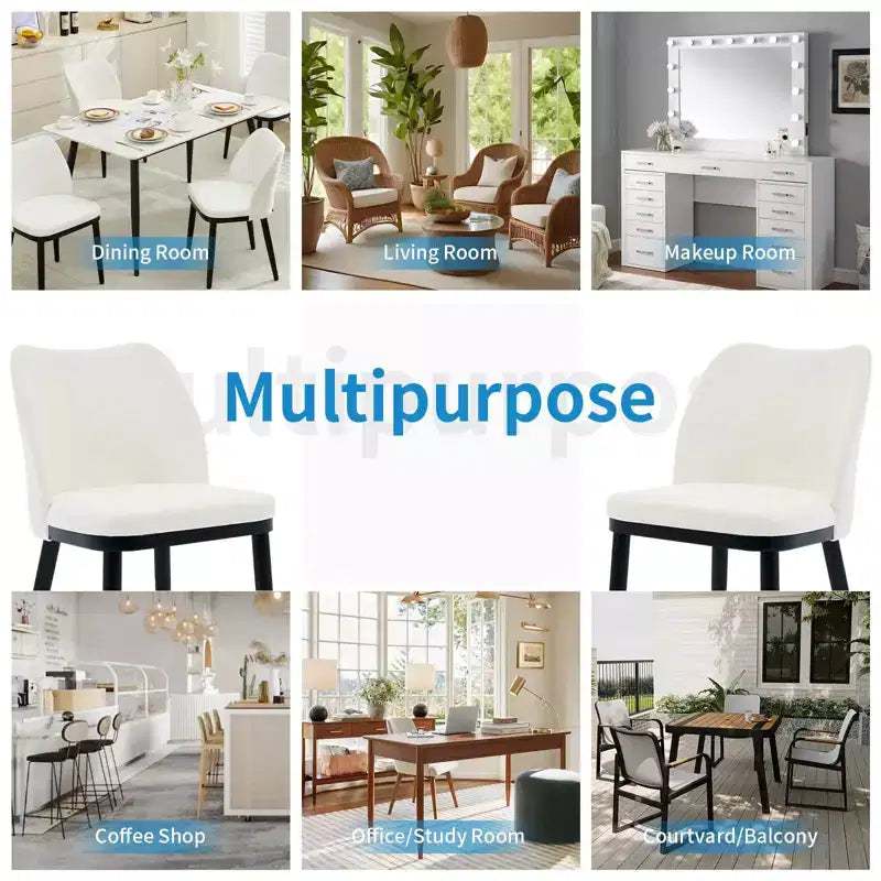 Dining Chairs, Upholstered Fabric Dining Room Side Chairs, Chair for Dining Table with Padded Seat and Wood Legs-Modern Dining Chairs