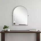 Miroir d'appoint HomeRoots 36" avec cadre inclinable en métal argenté et arches