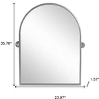 Miroir d'appoint HomeRoots 36" avec cadre inclinable en métal argenté et arches
