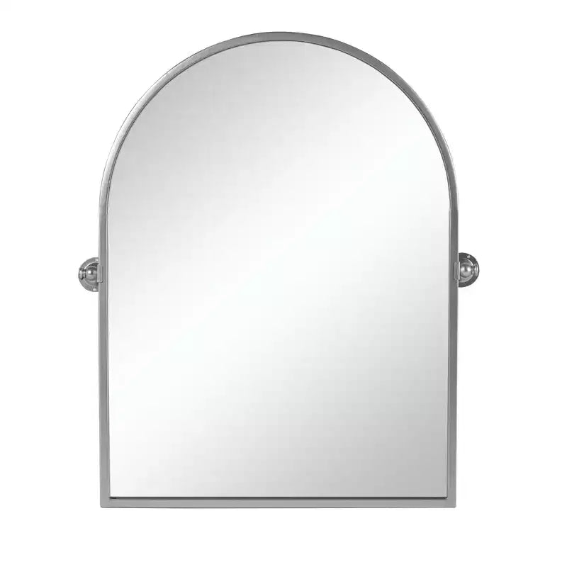 Miroir d'appoint HomeRoots 36" avec cadre inclinable en métal argenté et arches