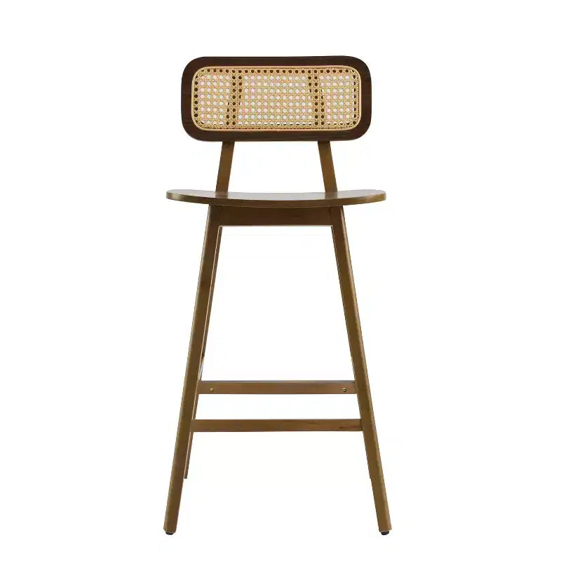 Christopher Knight Home Sacha Tabourets de bar contemporains en bois d'hévéa tressé de rotin (lot de 2)