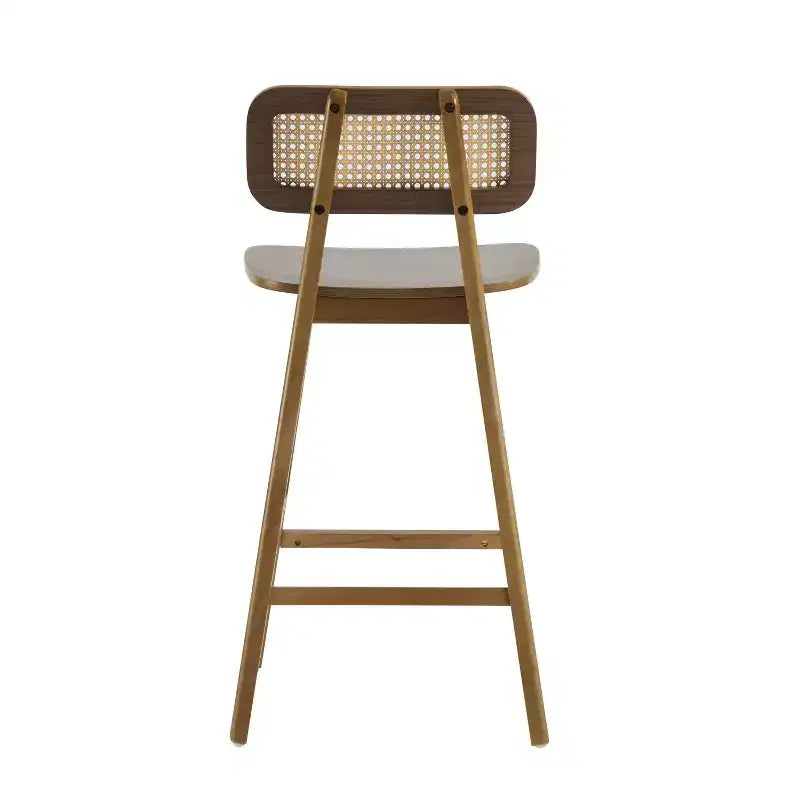 Christopher Knight Home Sacha Tabourets de bar contemporains en bois d'hévéa tressé de rotin (lot de 2)
