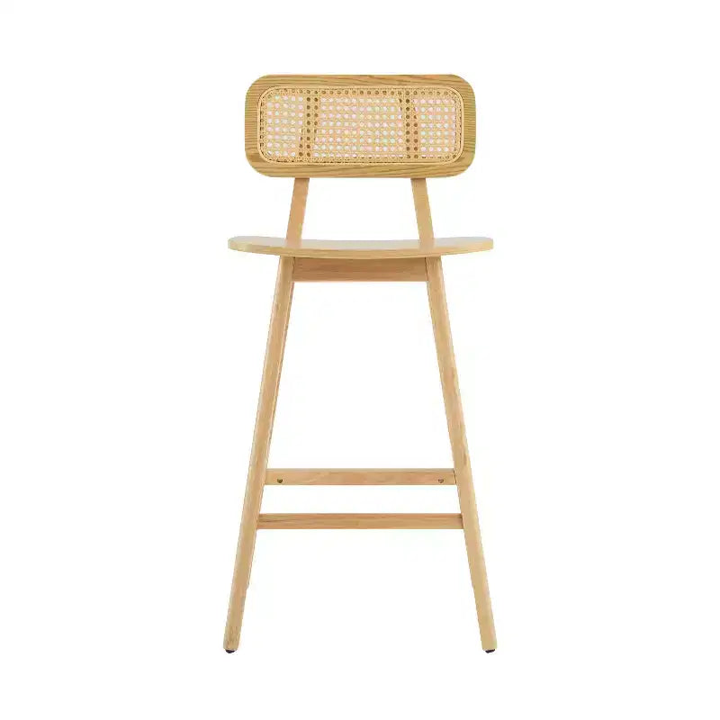 Christopher Knight Home Sacha Tabourets de bar contemporains en bois d'hévéa tressé de rotin (lot de 2)