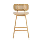 Christopher Knight Home Sacha Tabourets de bar contemporains en bois d'hévéa tressé de rotin (lot de 2)