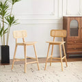 Christopher Knight Home Sacha Contemporary Rattan Weave Rubberwood Barstools (Set of 2)