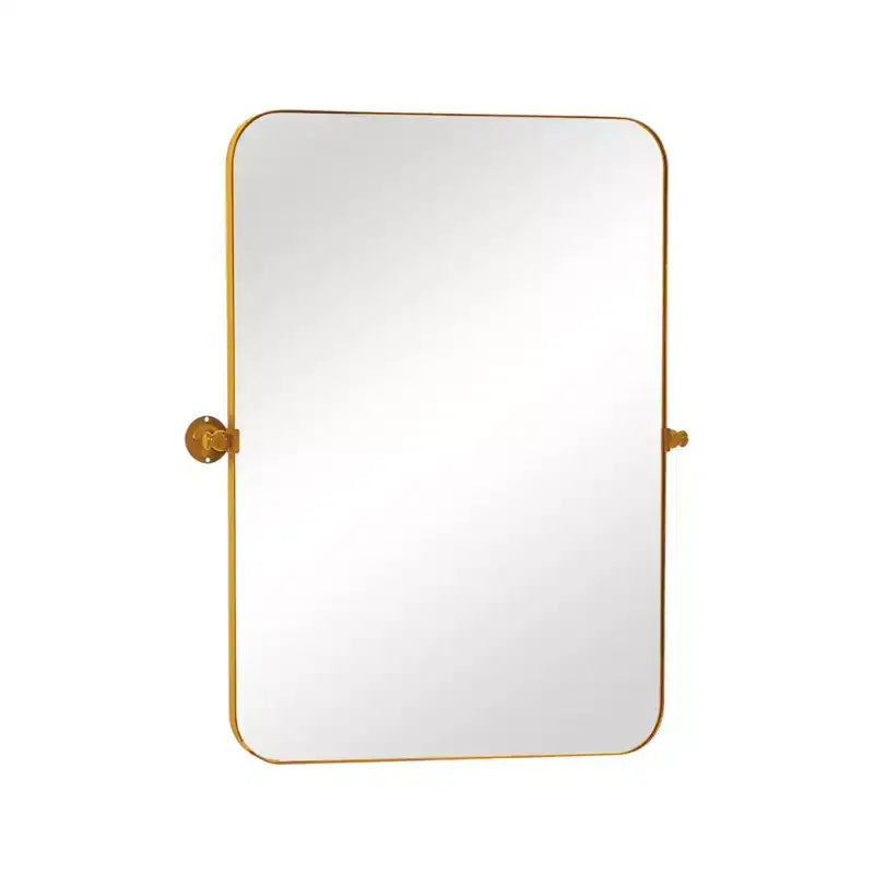 HomeRoots 32 Gold Iron Tilting Framed Accent Mirror