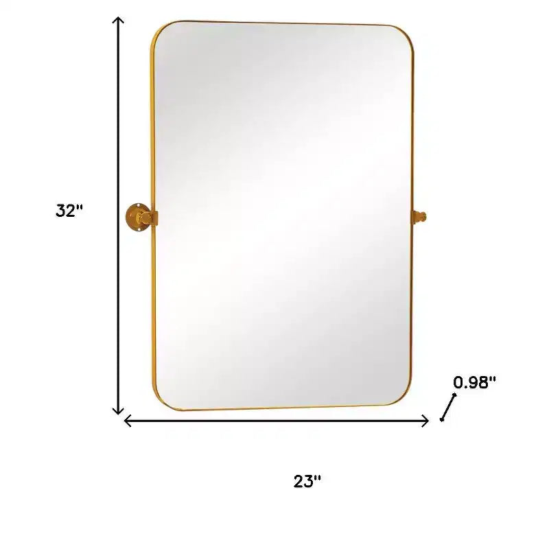 HomeRoots 32 Gold Iron Tilting Framed Accent Mirror