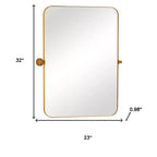 HomeRoots 32 Gold Iron Tilting Framed Accent Mirror