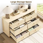 Commode à 6 tiroirs Besiost 43, meuble de rangement en bois avec façade festonnée