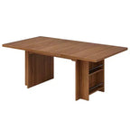 Table à Manger de Ferme Table de Cuisine en Bois avec Étagères pour 6 à 8 Personnes
