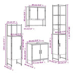 vidaXL Ensemble de meubles de salle de bain avec étagère 4 pcs Bois d'ingénierie Moderne Intérieur
