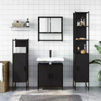 vidaXL Ensemble de meubles de salle de bain avec étagère 4 pcs Bois d'ingénierie Moderne Intérieur