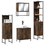 vidaXL Ensemble de meubles de salle de bain avec étagère 4 pcs Bois d'ingénierie Moderne Intérieur