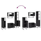 vidaXL Ensemble de meubles de salle de bain avec étagère 4 pcs Bois d'ingénierie Moderne Intérieur
