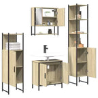 vidaXL Ensemble de meubles de salle de bain avec étagère 4 pcs Bois d'ingénierie Moderne Intérieur