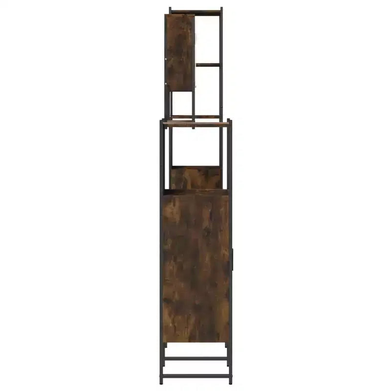 vidaXL Ensemble de meubles de salle de bain avec étagère 4 pcs Bois d'ingénierie Moderne Intérieur
