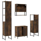 vidaXL Ensemble de meubles de salle de bain avec étagère 4 pcs Bois d'ingénierie Moderne Intérieur