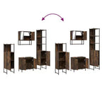 vidaXL Ensemble de meubles de salle de bain avec étagère 4 pcs Bois d'ingénierie Moderne Intérieur