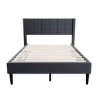 GDFStudio Lucas Modern Velvet Upholstered Platform Bed with Headboard
