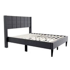 GDFStudio Lucas Modern Velvet Upholstered Platform Bed with Headboard