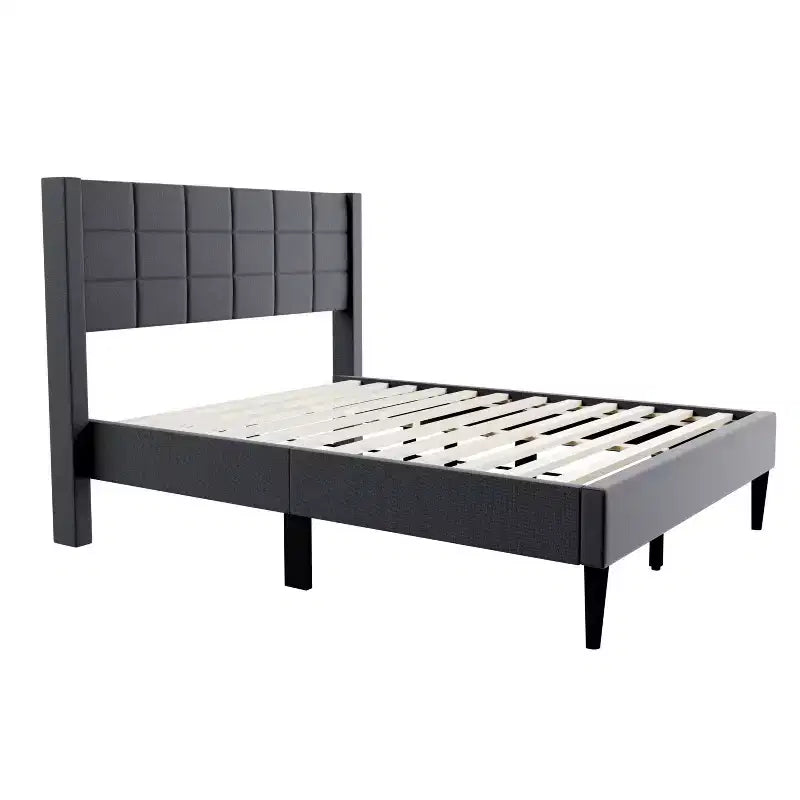 GDFStudio Lucas Modern Velvet Upholstered Platform Bed with Headboard