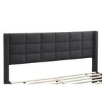 GDFStudio Lucas Modern Velvet Upholstered Platform Bed with Headboard