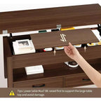 Coffee Table, 4 in 1 Convertible Lift Top Coffee Table with Storage for Living Room - 40 Storage Coffee Tables with 2 Drawers