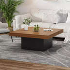 Square Coffee Table, 16-Color LED Living Room Tables, Modern Coffee Tables, Cocktail Table for Home Office, Apartment, Reading Room, Easy Assembly