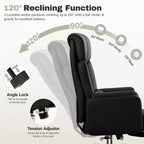 KERDOM High Back Executive Office Chair, Big and Tall PU Leather Desk Chair With Adjustable Height, Padded Armrests And Footrest