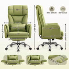 KERDOM High Back Executive Office Chair, Big and Tall PU Leather Desk Chair With Adjustable Height, Padded Armrests And Footrest