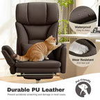 KERDOM High Back Executive Office Chair, Big and Tall PU Leather Desk Chair With Adjustable Height, Padded Armrests And Footrest