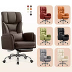 KERDOM High Back Executive Office Chair, Big and Tall PU Leather Desk Chair With Adjustable Height, Padded Armrests And Footrest