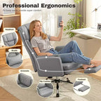 KERDOM High Back Executive Office Chair, Big and Tall PU Leather Desk Chair With Adjustable Height, Padded Armrests And Footrest