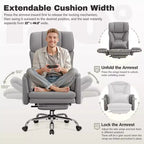 KERDOM High Back Executive Office Chair, Big and Tall PU Leather Desk Chair With Adjustable Height, Padded Armrests And Footrest