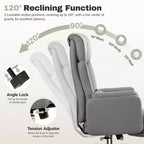 KERDOM High Back Executive Office Chair, Big and Tall PU Leather Desk Chair With Adjustable Height, Padded Armrests And Footrest