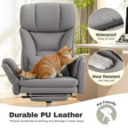 KERDOM High Back Executive Office Chair, Big and Tall PU Leather Desk Chair With Adjustable Height, Padded Armrests And Footrest