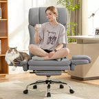 KERDOM High Back Executive Office Chair, Big and Tall PU Leather Desk Chair With Adjustable Height, Padded Armrests And Footrest