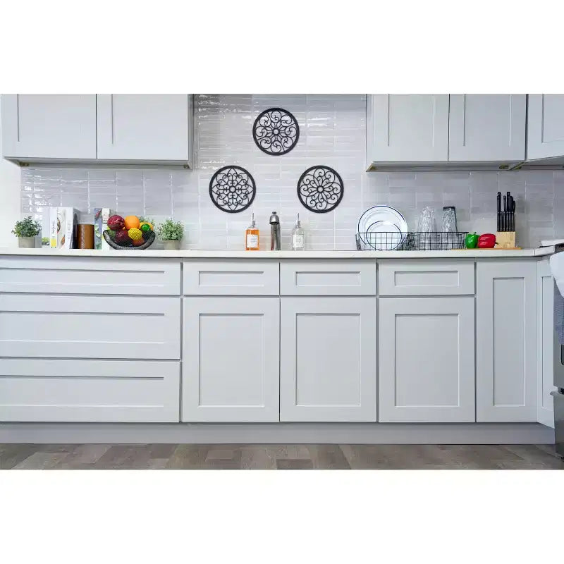 CASAINC 24 W x 42 H x 12 D Shaker Base Kitchen Cabinet, Solid Wood Frame, Water-Based Low-VOC Paint, Soft-Close, RTA, Dove Gray