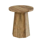 Table d'appoint ronde, bout de canapé en bois avec base octogonale