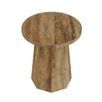 Table d'appoint ronde, bout de canapé en bois avec base octogonale
