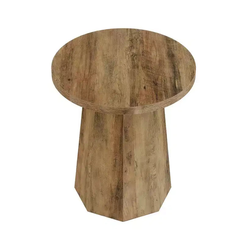 Table d'appoint ronde, bout de canapé en bois avec base octogonale