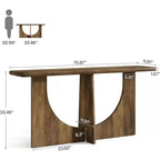 Lantine 71-Inch Long Console Table, Farmhouse Entryway Table with Sturdy Geometric Frame, Sofa Table Behind The Couch for Living Room, Rustic Brown
