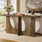 Lantine 71-Inch Long Console Table, Farmhouse Entryway Table with Sturdy Geometric Frame, Sofa Table Behind The Couch for Living Room, Rustic Brown