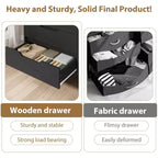 55 Wide 8 Drawer Dresser  Freestanding Horizontal Storage Chest in Black for Bedroom, Living Room, Hallway & Entryway