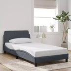 vidaXL Bed FrameVelvet, Metal, Solid Pine Wood, Plywood Queen
